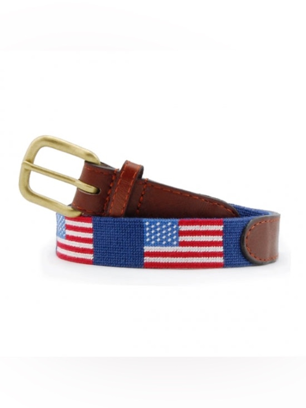 Smathers & Branson American Flag Boys Needlepoint Belt Size Medium